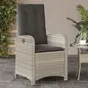 Image de vidaXL Chaise inclinable de jardin coussins gris clair résine tressée