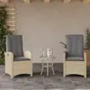 Image de vidaXL Chaises inclinables jardin lot de 2 et coussins résine tressée