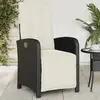 Image de vidaXL Chaise inclinable de jardin et repose-pied noir résine tressée