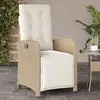 Image de vidaXL Chaise inclinable de jardin et repose-pied beige résine tressée