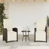 Image de vidaXL Chaises inclinables de jardin lot de 2 avec repose-pied rotin