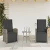 Image de vidaXL Chaises inclinables de jardin lot de 2 et repose-pied rotin