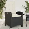 Image de vidaXL Chaise inclinable de jardin avec coussins noir résine tressée