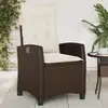 Image de vidaXL Chaise inclinable de jardin avec coussins marron résine tressée