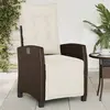 Image de vidaXL Chaise inclinable de jardin repose-pied marron résine tressée