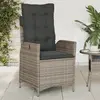 Image de vidaXL Chaise inclinable de jardin avec coussins gris résine tressée
