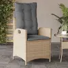 Image de vidaXL Chaise inclinable de jardin coussins mélange beige poly rotin