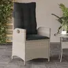 Image de vidaXL Chaise inclinable de jardin coussins gris clair résine tressée
