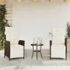 Image de vidaXL Chaises inclinables de jardin lot de 2 avec repose-pied rotin
