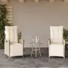 Image de vidaXL Chaises inclinables de jardin lot de 2 avec repose-pied rotin