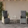 Image de vidaXL Chaises inclinables de jardin lot de 2 avec repose-pied rotin