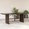 Image de vidaXL Table de jardin dessus en verre marron 190x80x74 cm