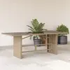 Image de vidaXL Table de jardin dessus en verre beige 190x80x74 cm