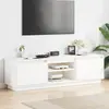 Image de vidaXL Meuble TV Blanc 140x35x40 cm Bois de pin massif
