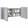 Image de vidaXL Armoire à miroir à LED de bain gris sonoma 100x12x45 cm