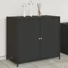 Image de vidaXL Armoire de rangement de jardin noir 83x45x76 cm résine tressée