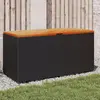 Image de vidaXL Boîte de rangement de jardin noir résine tressée bois d'acacia