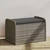 Image de vidaXL Banc de rangement avec coussin gris 80x51x52 cm résine tressée