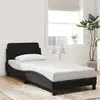 Image de vidaXL Cadre de lit avec tête de lit Dover noir 80x200 cm velours