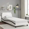 Image de vidaXL Cadre de lit Dover blanc et noir 80x200 cm similicuir