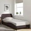 Image de vidaXL Cadre de lit Dover marron foncé 90x190 cm tissu