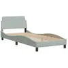 Image de vidaXL Cadre de lit Dover gris clair 90x190 cm velours