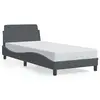Image de vidaXL Cadre de lit Dover gris foncé 90x190 cm velours