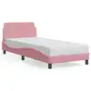 Image de vidaXL Cadre de lit avec tête de lit Dover rose 90x190 cm velours