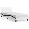 Image de vidaXL Cadre de lit Dover blanc et noir 90x190 cm similicuir