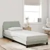 Image de vidaXL Cadre de lit Dover gris clair 90x200 cm velours
