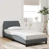 Image de vidaXL Cadre de lit Dover gris foncé 90x200 cm velours