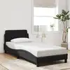 Image de vidaXL Cadre de lit avec tête de lit Dover noir 90x200 cm velours