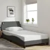 Image de vidaXL Cadre de lit Dover gris foncé 100x200 cm tissu