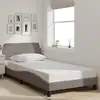 Image de vidaXL Cadre de lit Dover taupe 100x200 cm tissu