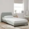 Image de vidaXL Cadre de lit Dover gris clair 100x200 cm velours