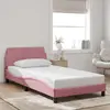 Image de vidaXL Cadre de lit avec tête de lit Dover rose 100x200cm velours