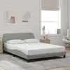 Image de vidaXL Cadre de lit Dover gris clair 120x200 cm velours