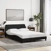 Image de vidaXL Cadre de lit Dover noir 140x190 cm tissu