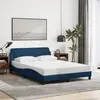 Image de vidaXL Cadre de lit avec tête de lit Dover bleu 140x190cm tissu