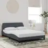 Image de vidaXL Cadre de lit Dover gris foncé 140x190 cm velours