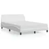 Image de vidaXL Cadre de lit Dover blanc 140x190 cm similicuir