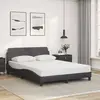 Image de vidaXL Cadre de lit Dover gris 140x190 cm similicuir