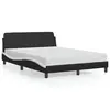 Image de vidaXL Cadre de lit Dover noir et blanc 140x190 cm similicuir