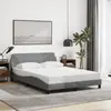 Image de vidaXL Cadre de lit Dover gris clair 140x200 cm tissu