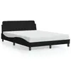 Image de vidaXL Cadre de lit Dover noir 140x200 cm tissu