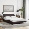 Image de vidaXL Cadre de lit Dover marron foncé 140x200 cm tissu