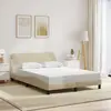 Image de vidaXL Cadre de lit Dover crème 140x200 cm tissu