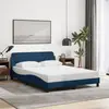Image de vidaXL Cadre de lit avec tête de lit Dover bleu 140x200cm tissu