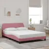 Image de vidaXL Cadre de lit avec tête de lit Dover rose 140x200cm velours