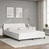 Image de vidaXL Cadre de lit Dover blanc 160x200 cm similicuir